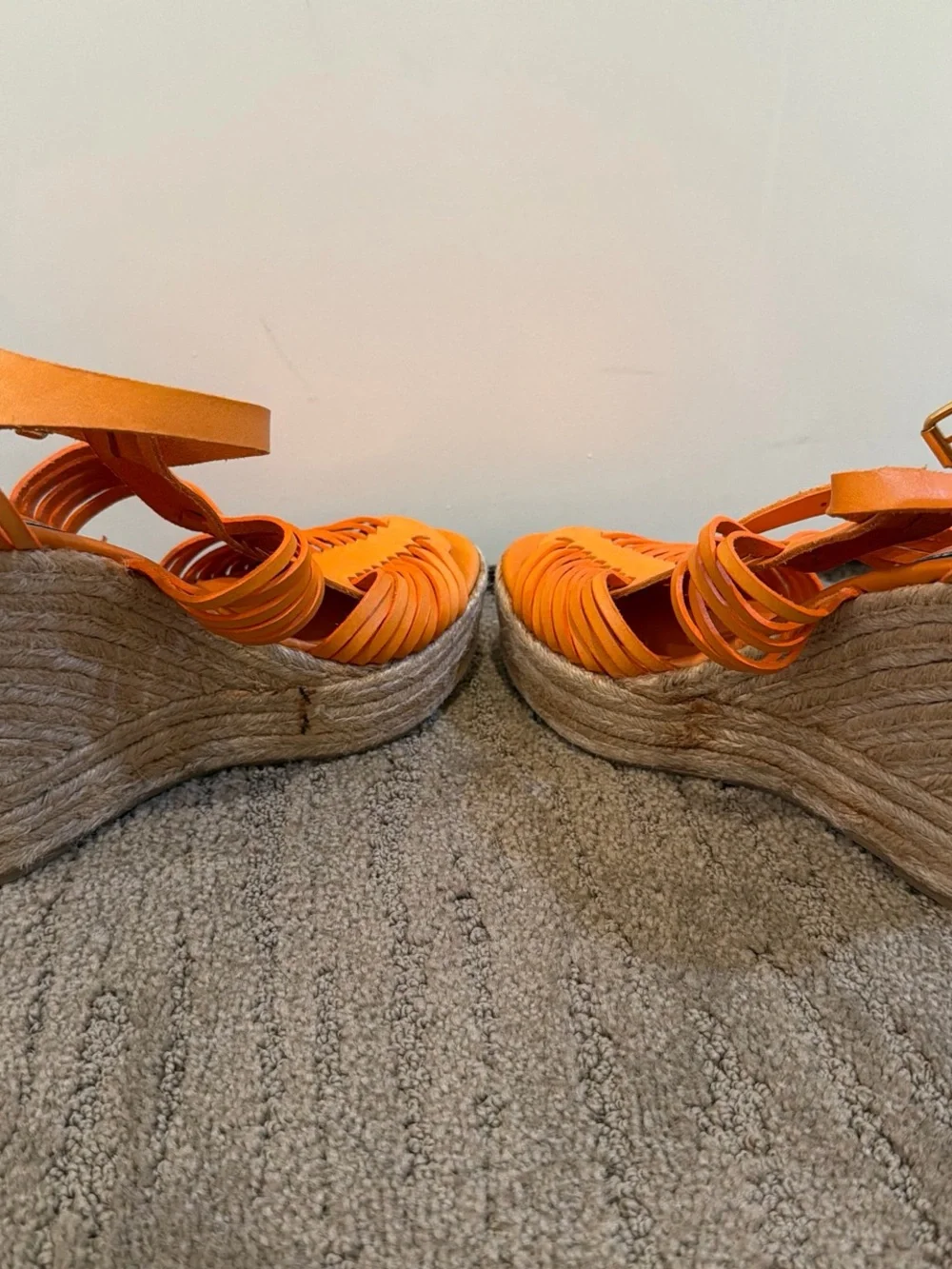 Orange Women's Woven Platform Sandals - Unbranded